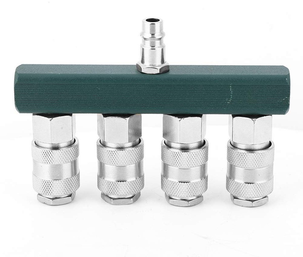 Dailygoods - Dailygoody - Compressed Air Distributor - 4-voudige Luchtverdeler - Snelsluiting - Handig en Efficiënt - Voor Compressor - 1/4 inch - Geschikt voor Di