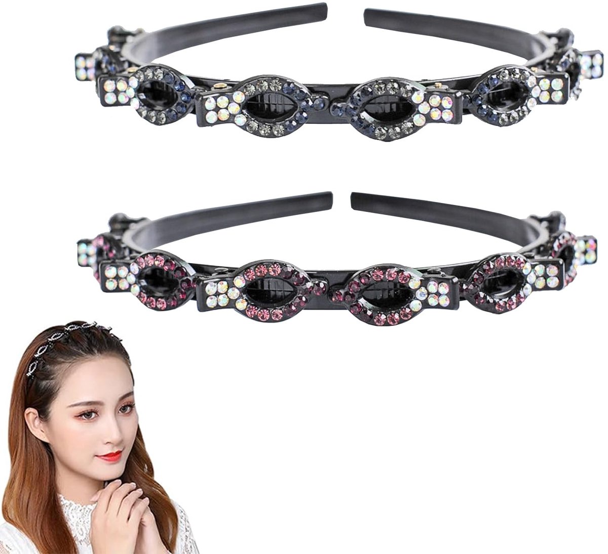Dailygoods - Dailygoody - Haarspelden - Haarband met Haarklemmen - Duurzaam en Lichtgewicht - Kleurverloop Grijs - Modieuze Haaraccessoires - Geschikt voor Elke Ge...