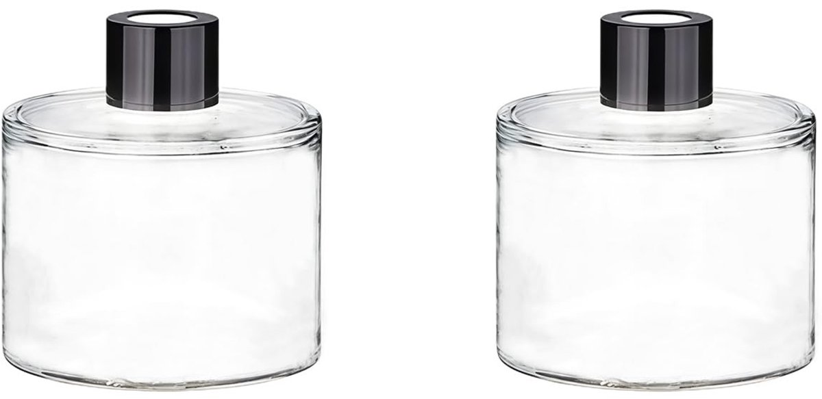 Dailygoods - Dailygoody - Lege Glas Diffuser Flessen - Geurervaring - 50Ml - Ronde Flacons - Essentiële Olie Houders - Luxe Geur Accessoires - Geschikt voor Thuis