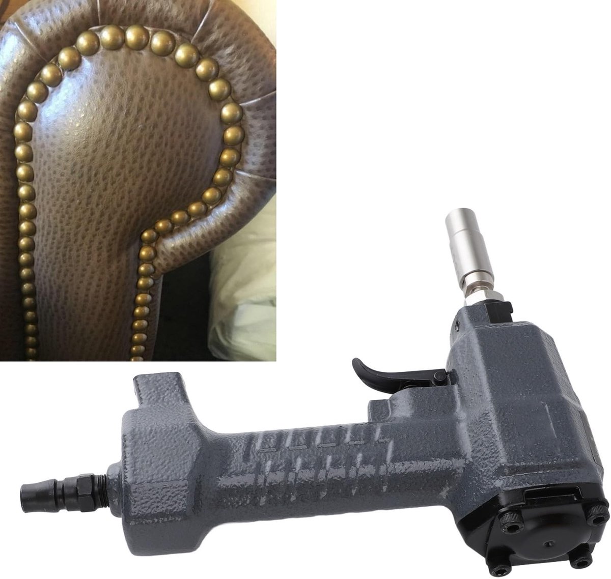 Dailygoods - Dailygoody - Pneumatische Decoratieve Spijkermachine - Decoratieve Meubelspijkermachine - Robuust en Sterk - Voor Lederen Bekleding - Interieurdecorat..