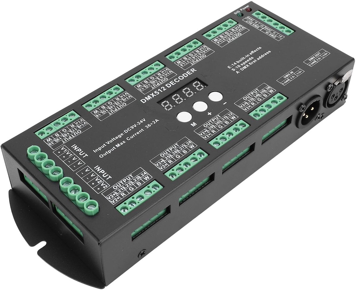 Dailygoods - DMX 512 LED Decoder Controller met 36 Kanalen