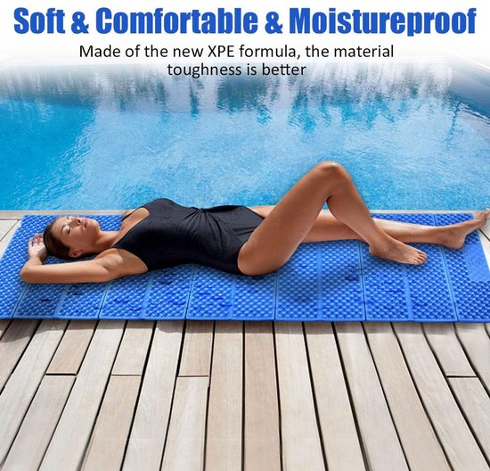 Dailygoods - Outdoor Schuimmat - Vouwtent Slaapmat - Ideaal Voor Camping en Strand - Duurzaam Materiaal - Antislip - Blauw van Dailygoods — afbeelding 5