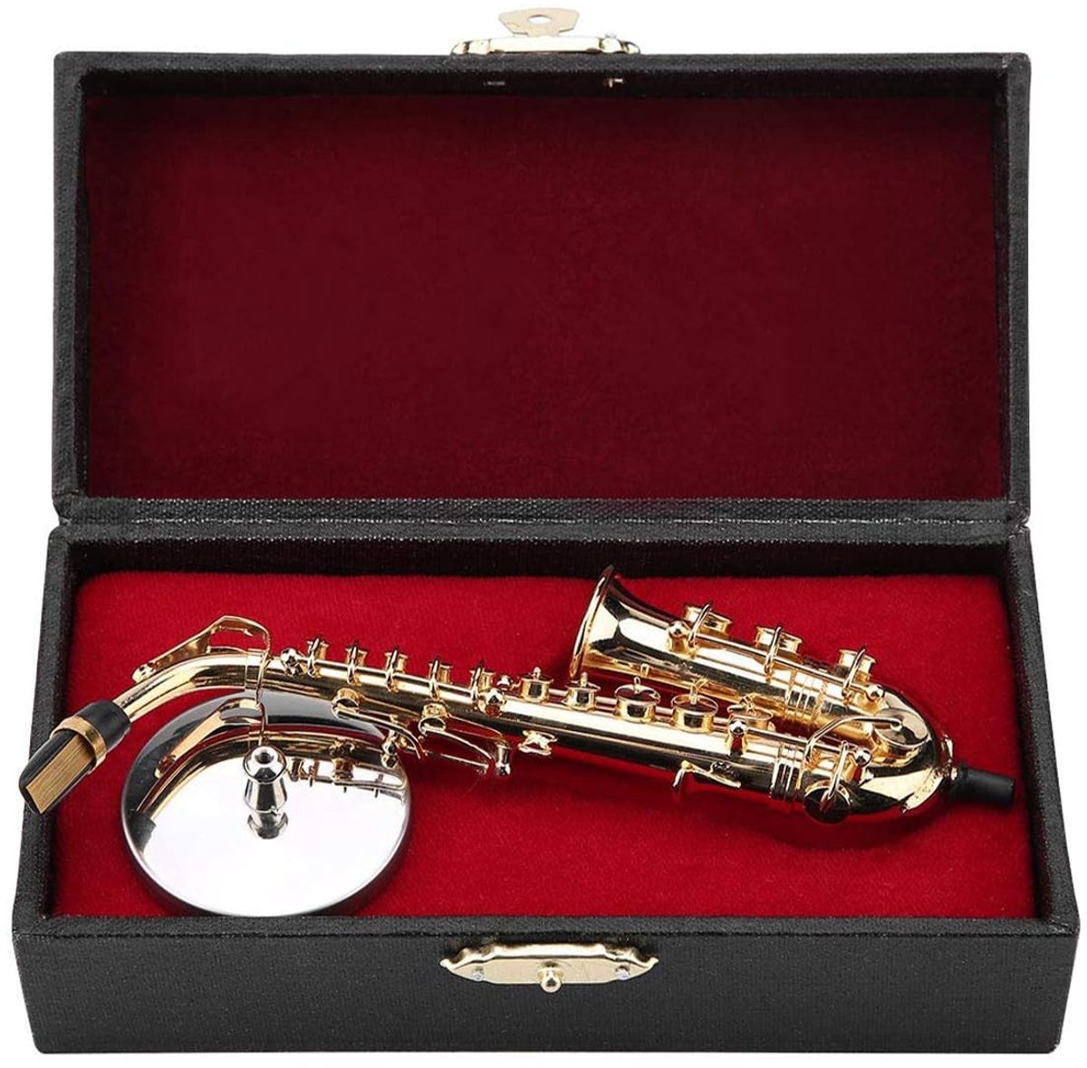 Dailygoods - Dailygoody - Miniatuur Altsaxofoon - Vergulde Replica - Decoratief Model - Goudkleurig - Muziekaccessoire - Voor Muziekliefhebbers - Verzamelobject