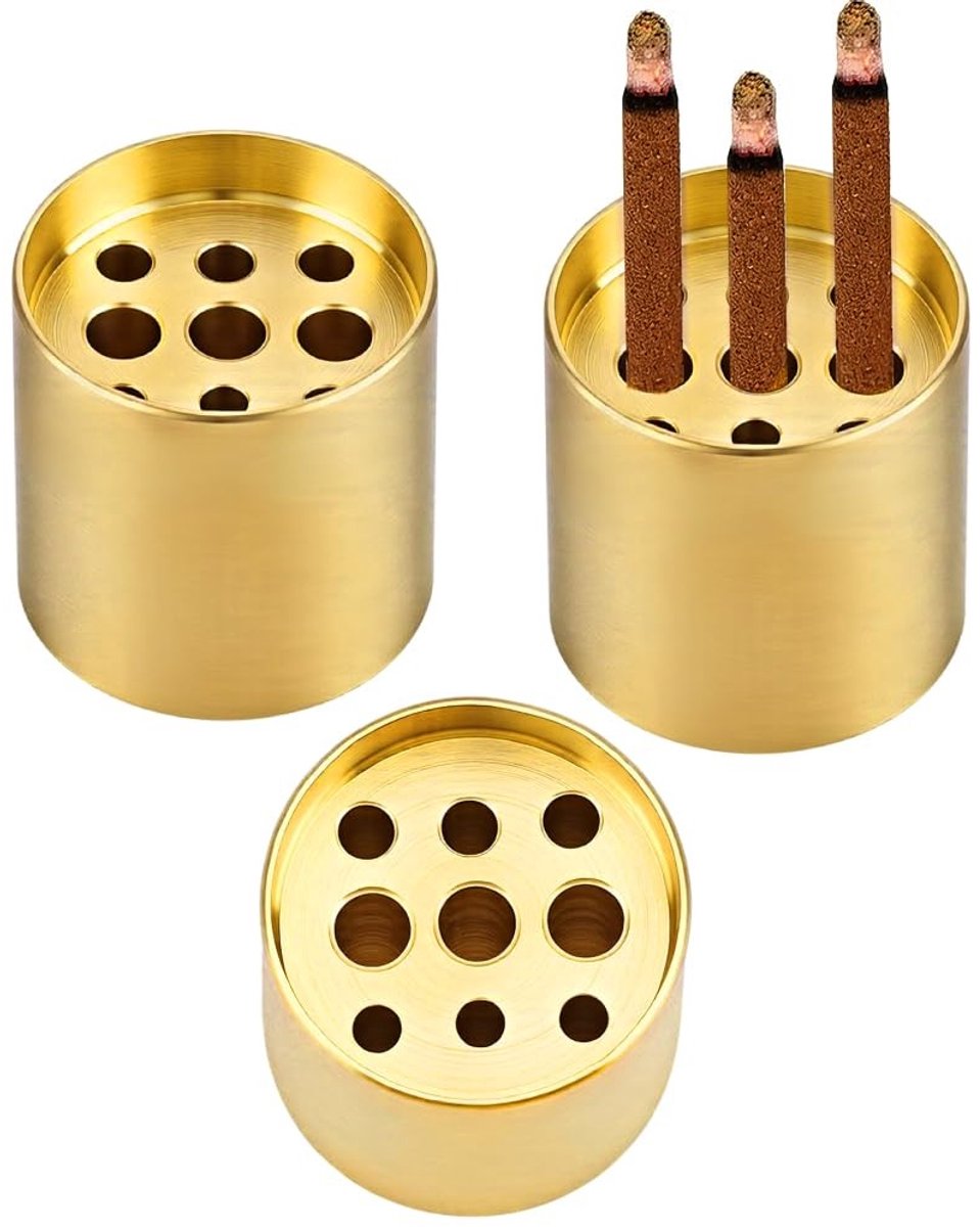 Dailygoods - 3-delige Messing Wierookhouder voor Yoga en Meditatie