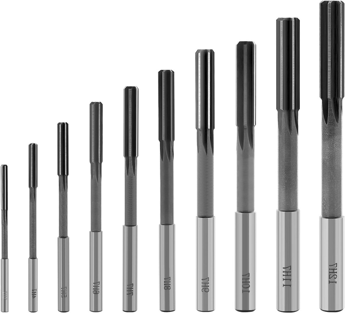 HSS Reamer Set met Rechte Schacht - 10 Stuks Handgereedschap voor Precisiebewerking (3-12mm) H7