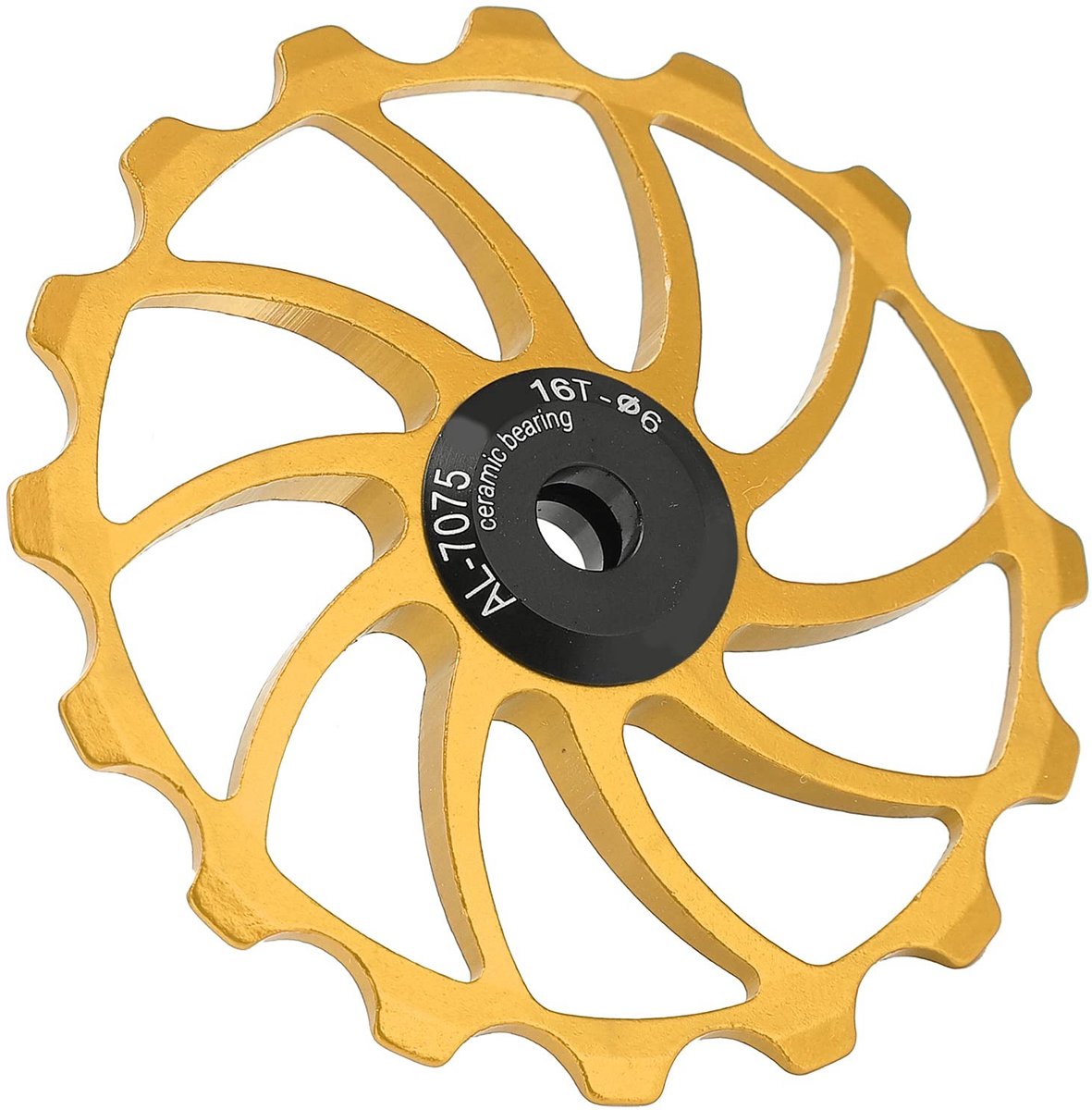 Dailygoody - Fiets Achterderailleur - Lichtgewicht en Duurzaam - Goud - Keramische Lager - Voor Racefietsen en MTB - 16T Katrol