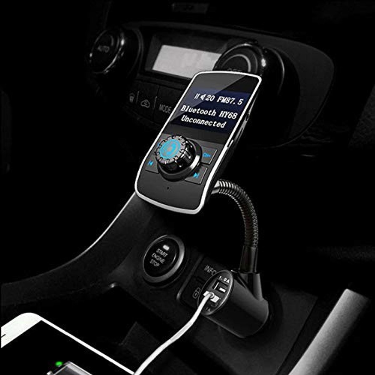 Dailygoody - Draadloze Bluetooth-zender - Auto Audio Systeem - Dual USB Snel Opladen - Draagbare FM-zender - Geschikt voor MP3-speler - Compact e