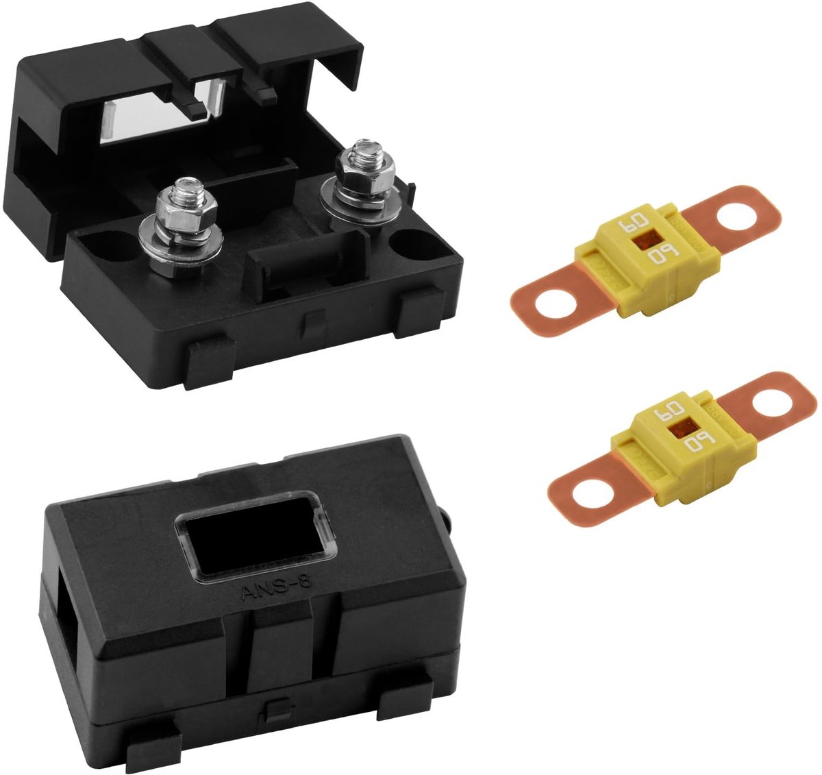 Dailygoody - Midi Fuse Set - 60A Midi Fuses - Betrouwbare bescherming - 12V-58V - Fuse Holders - Voor auto's en vrachtwagens - 2 Stuks