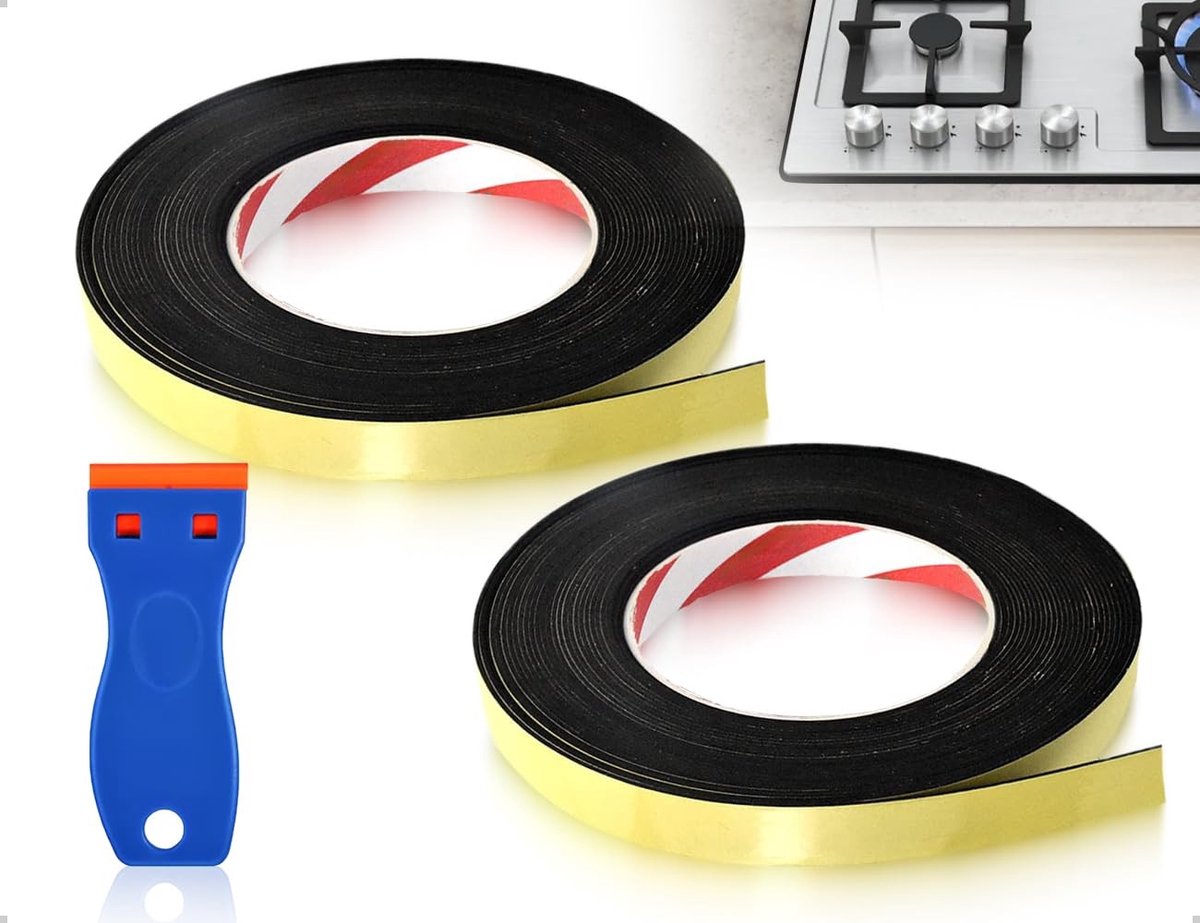 Dailygoody - Sealing Tape - Adhesive Tape - Voor Geluidsisolatie - Wit - 10 m - Voor Glaskeramiek - Inclusief Scraper