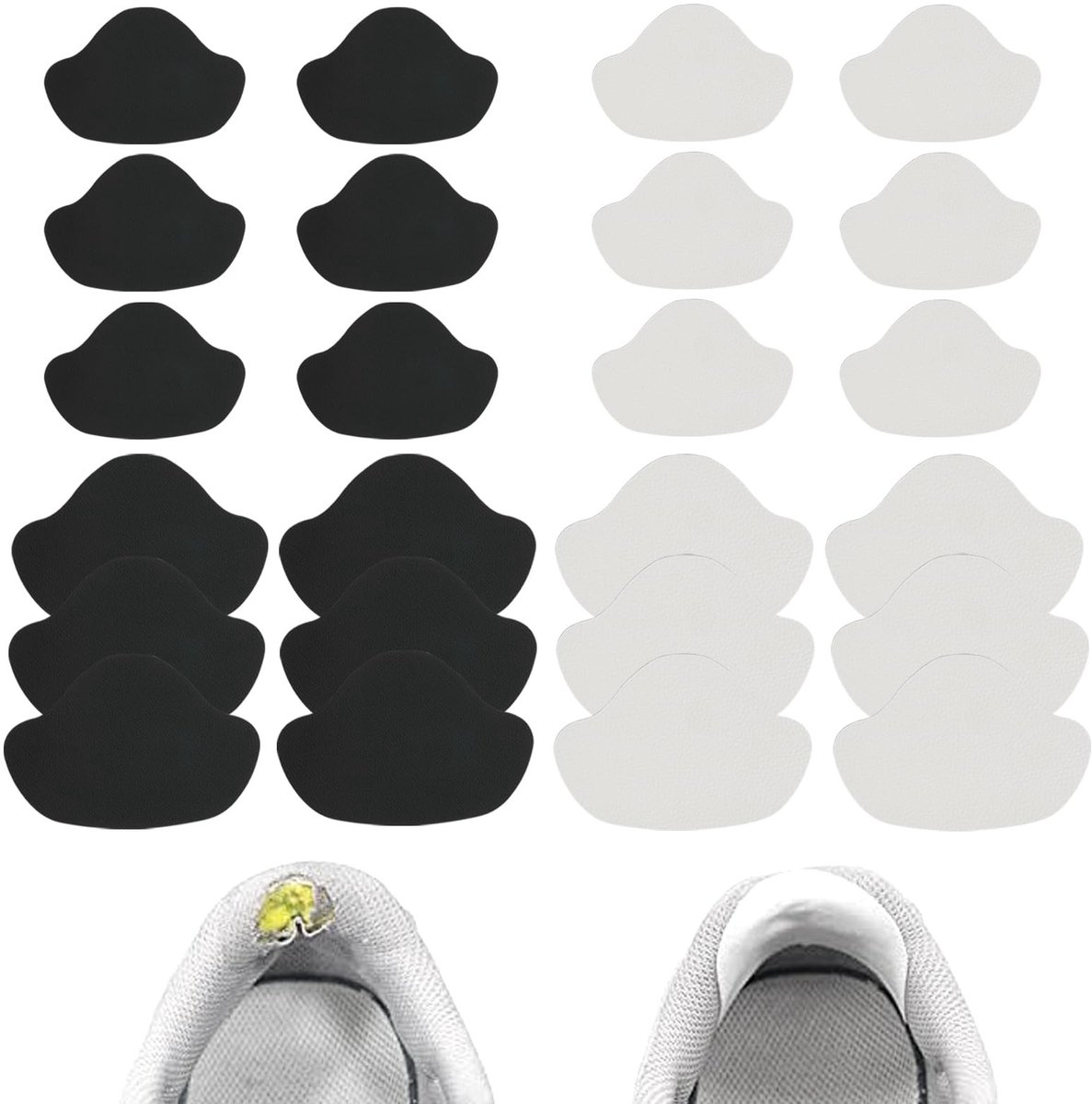 Dailygoody - Hielkussens voor Schoenen - Hielbescherming - Zelfklevend en Comfortabel - Zwart en Wit - Schoenreparatie - Ideaal voor Hielpijn en Onple