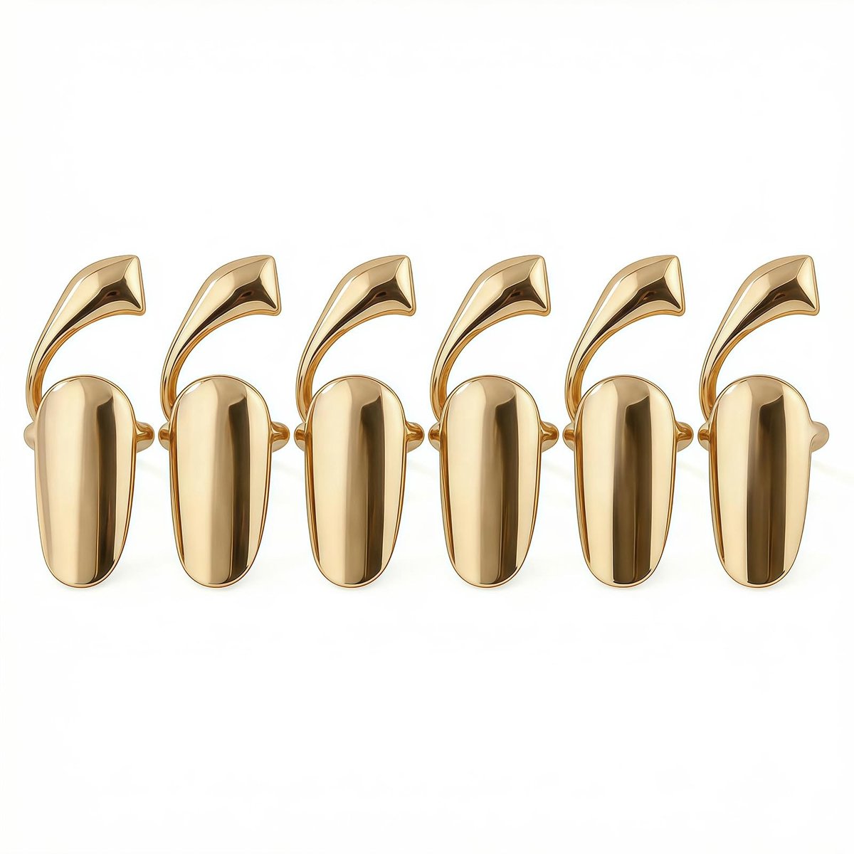 Dailygoody - Vinger Nail Ring - Nagel Cap Cover Ring - Goud of Zilver - Vingernagel Accessoires - Perfect voor elke gelegenheid - 6 Stuks