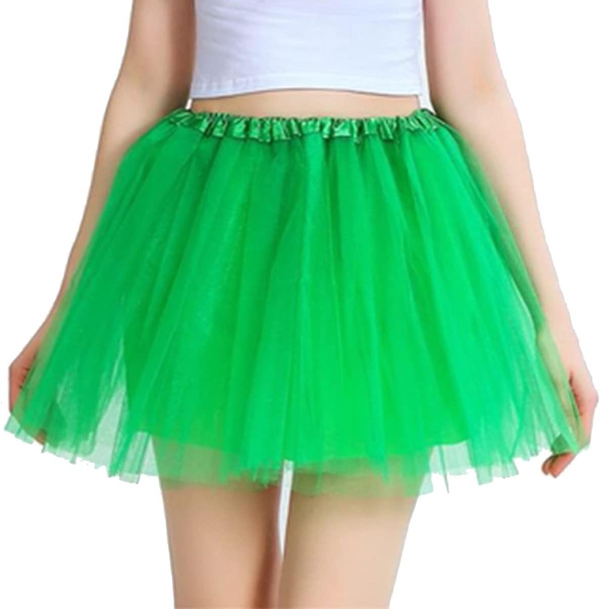 Tulle Rok voor Dames - Retro Tutu Onderrok voor Ballet, Dans en Feestelijke Gelegenheden - Korte Mini Rok in Groen