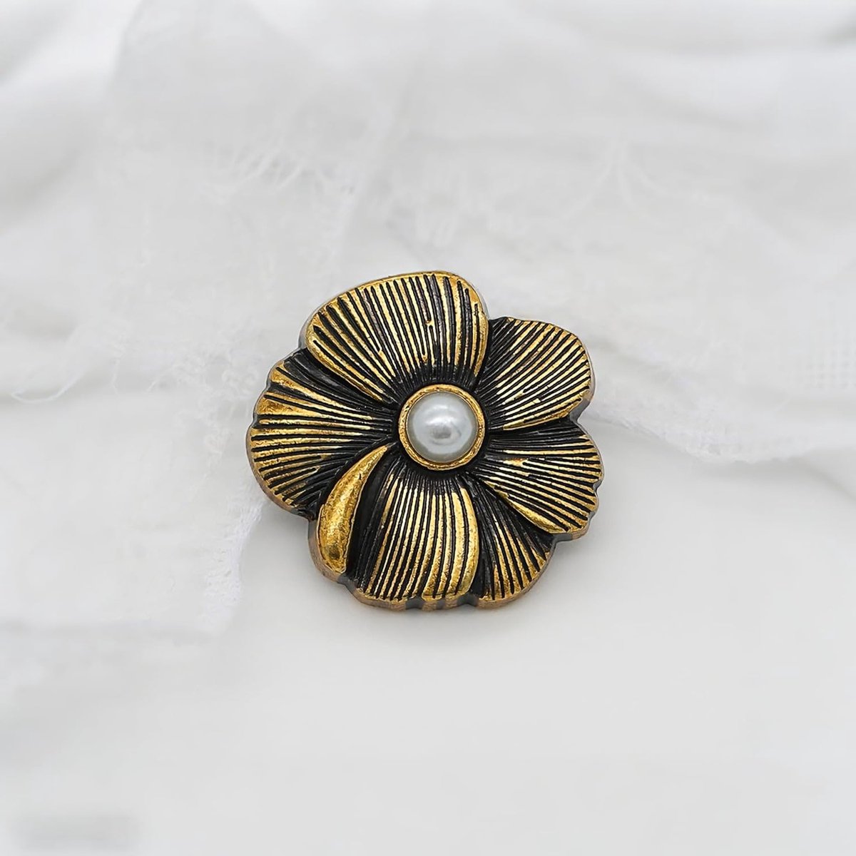 Vintage metalen bloemknopen - 10 stuks, 15mm decoratieve naai knopen voor kleding, jas en DIY-projecten
