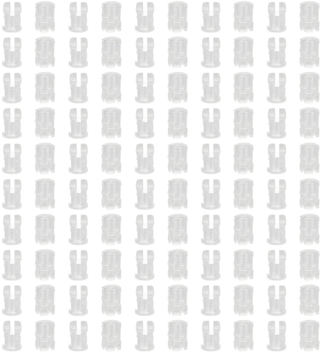Dailygoody - 100 stuks led-houders - Montagebeugels voor ledlicht - Wit - 3 mm led-houder - Geschikt voor paneelmontage - Inclusief veiligheidsbe