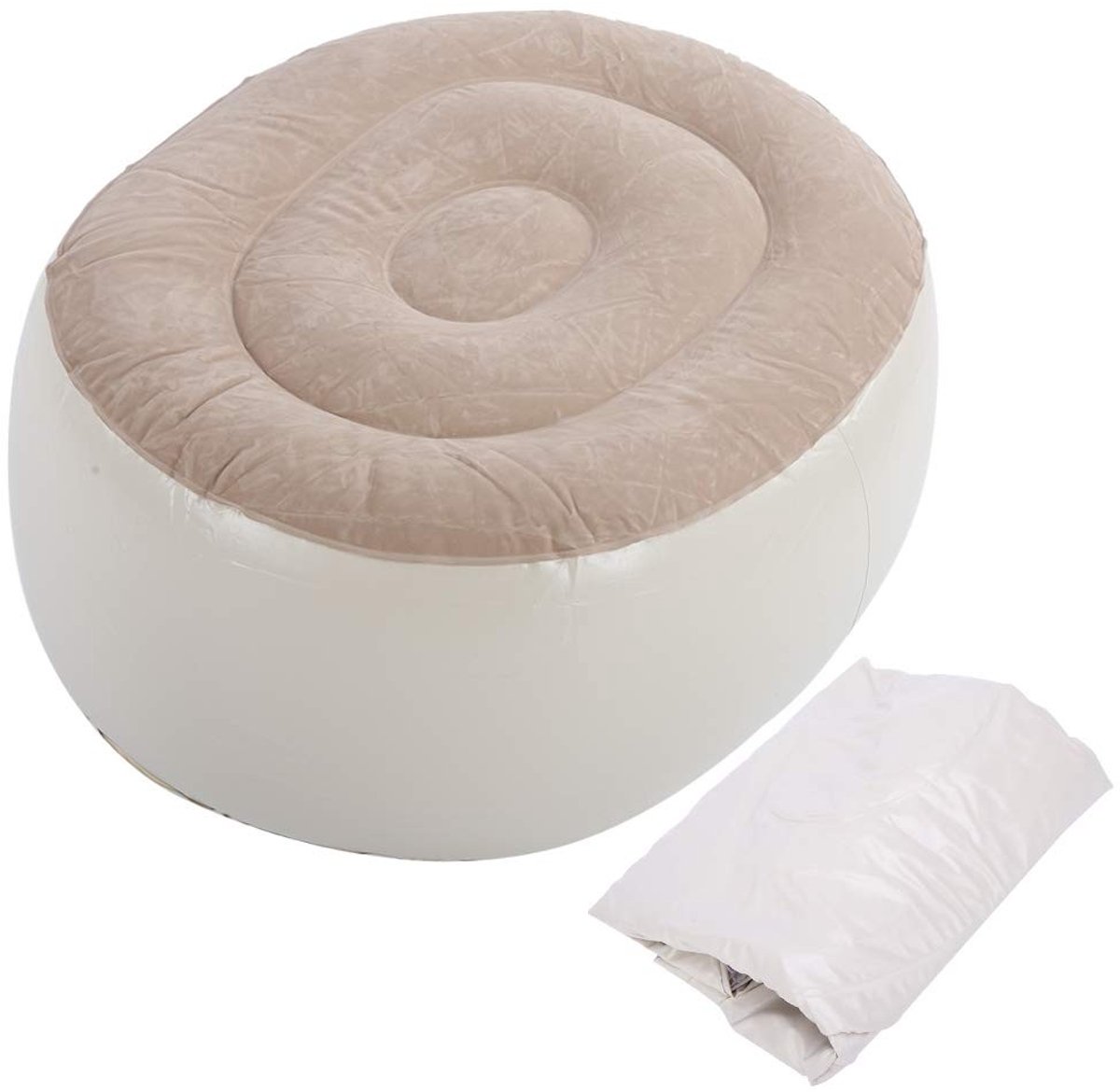 Dailygoody - Opblaasbare Voetsteun - Draagbare Opblaasbare Kruk - Comfortabel en Praktisch - Multifunctionele Poef - Ideaal voor Thuis en Kantoor