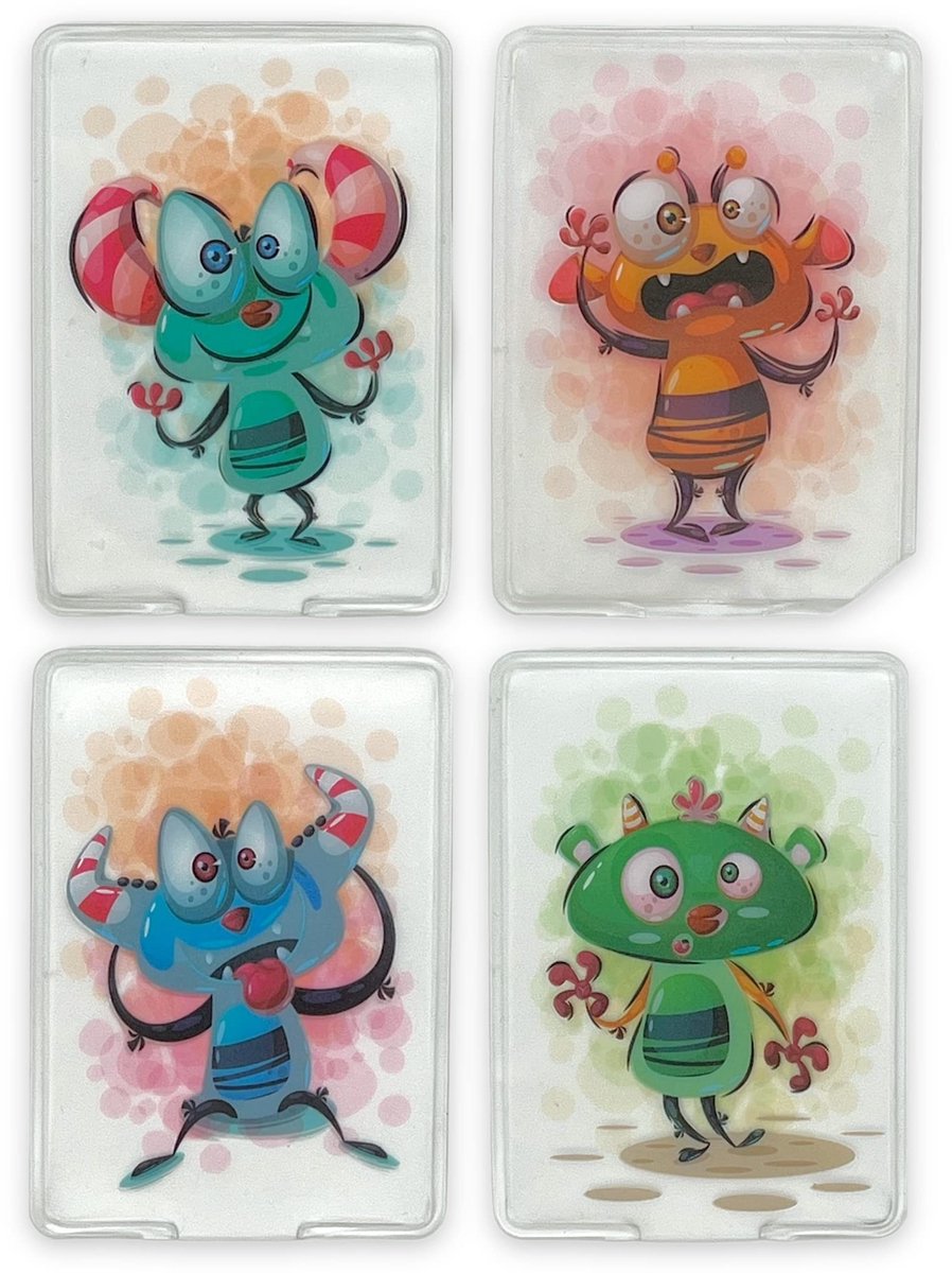 Dailygoody - Handwarmers - Herbruikbare zakwarmers - Set van 4 - Coole monsters - Vingerwarmers tegen koude handen - Perfect voor de winter