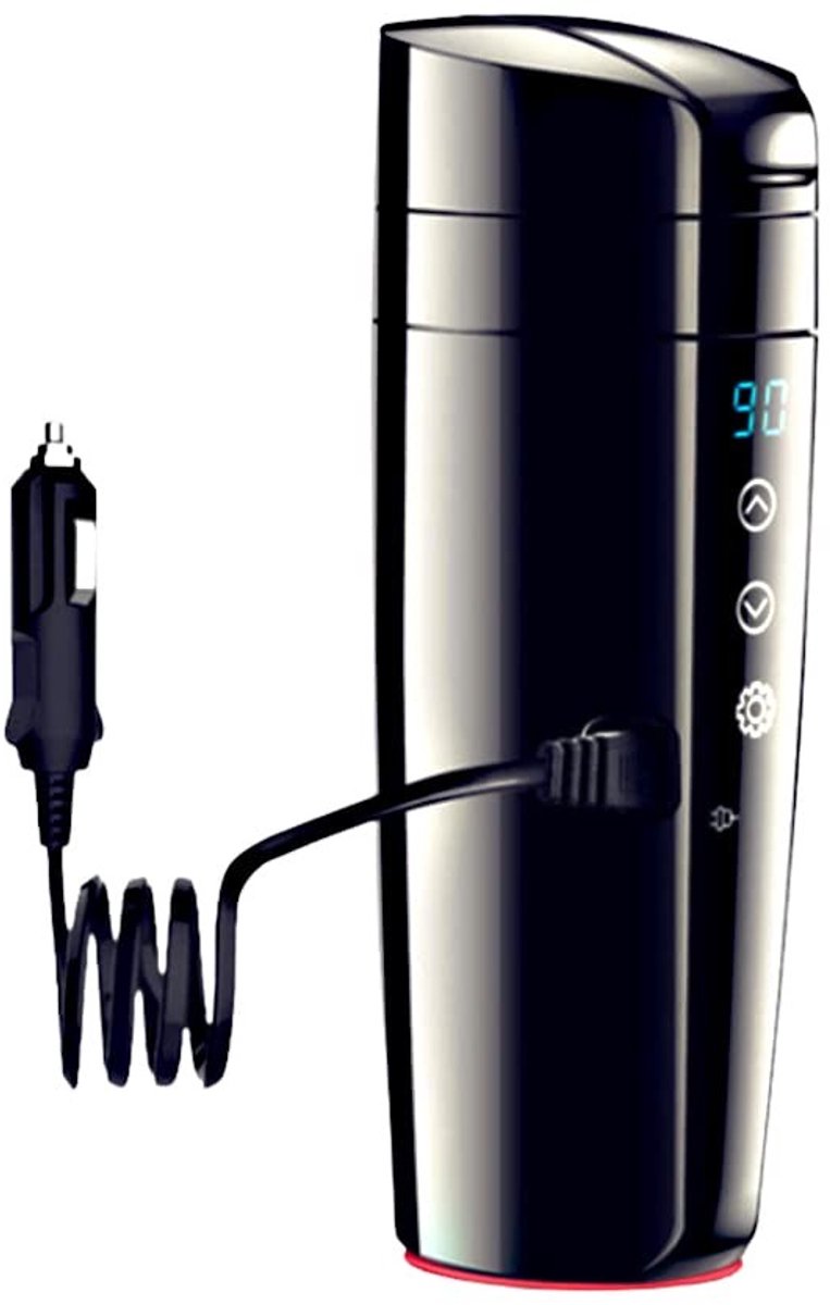 Dailygoody - Elektrische reiswaterkoker - Draagbare waterkoker voor auto - 12 V - Geschikt voor onderweg - Zwart - 350 ml