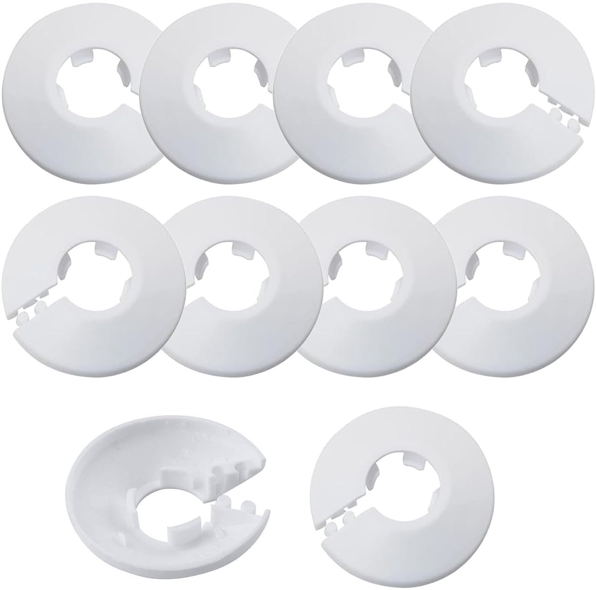 Dailygoody - Heater Tube - Decoratieve Caps - Set van 10 - Wit - Voor Verwarmingsbuizen - Polypropyleen - Ideaal voor Huisdecoratie