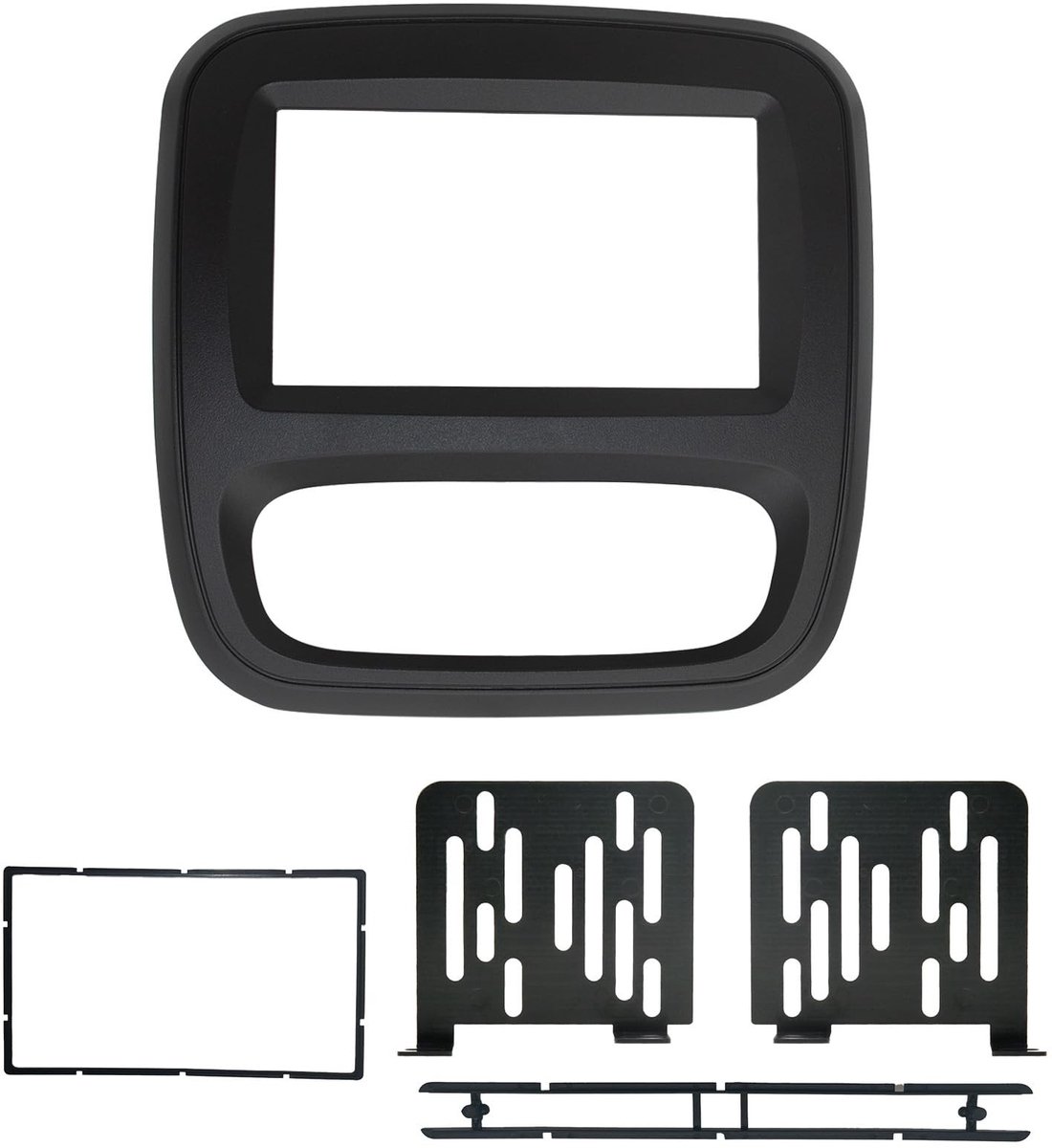 Dailygoody - Dubbele Din Autoradio Fascia - Compatibel met Renault Trafic - Zwart - Audio Stereo Cover - In-dashboard Montageframe - Geschikt voor Ope...
