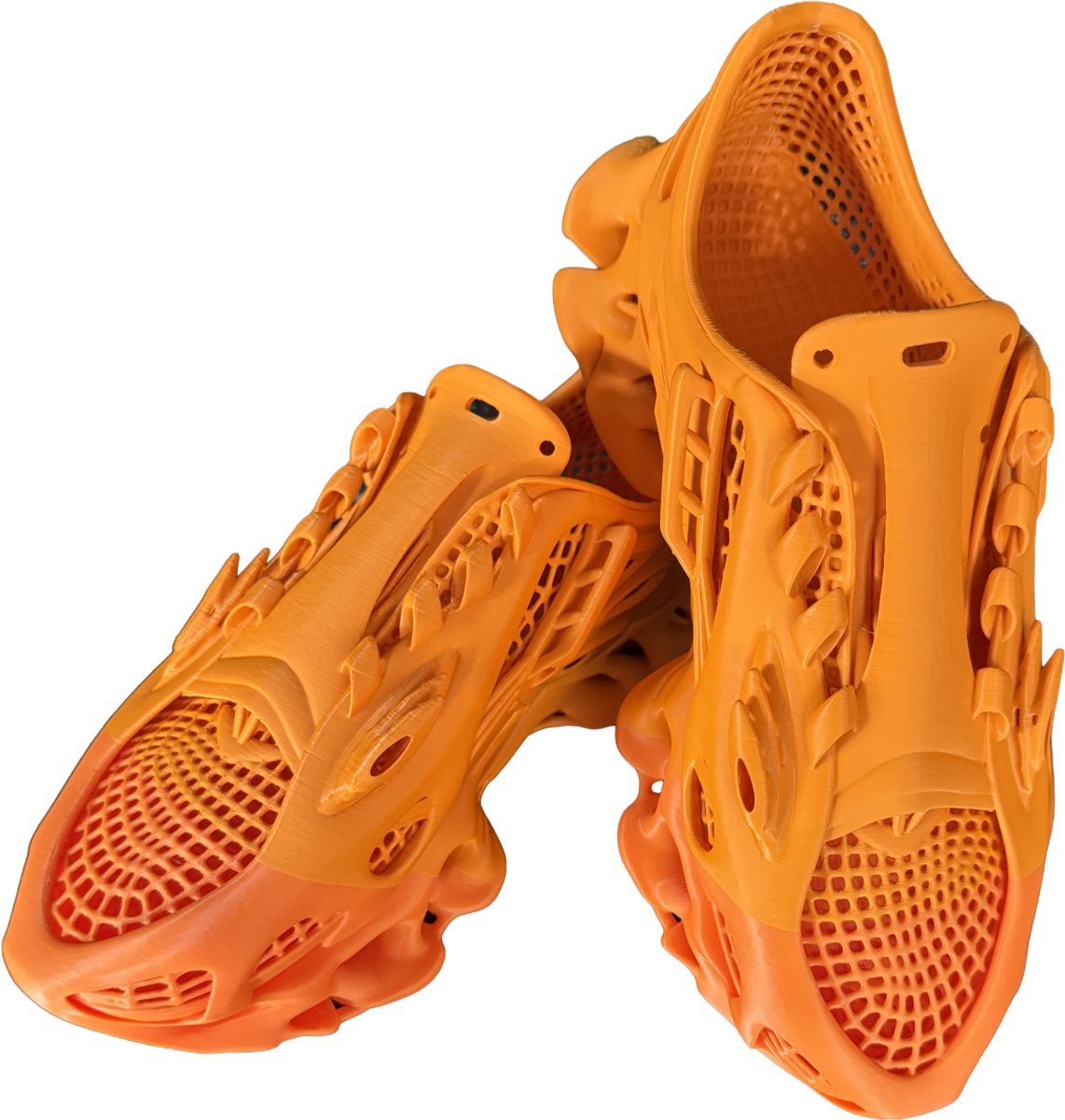 3D geprinte sneakers - oranje - 33 x 13 x 14cm