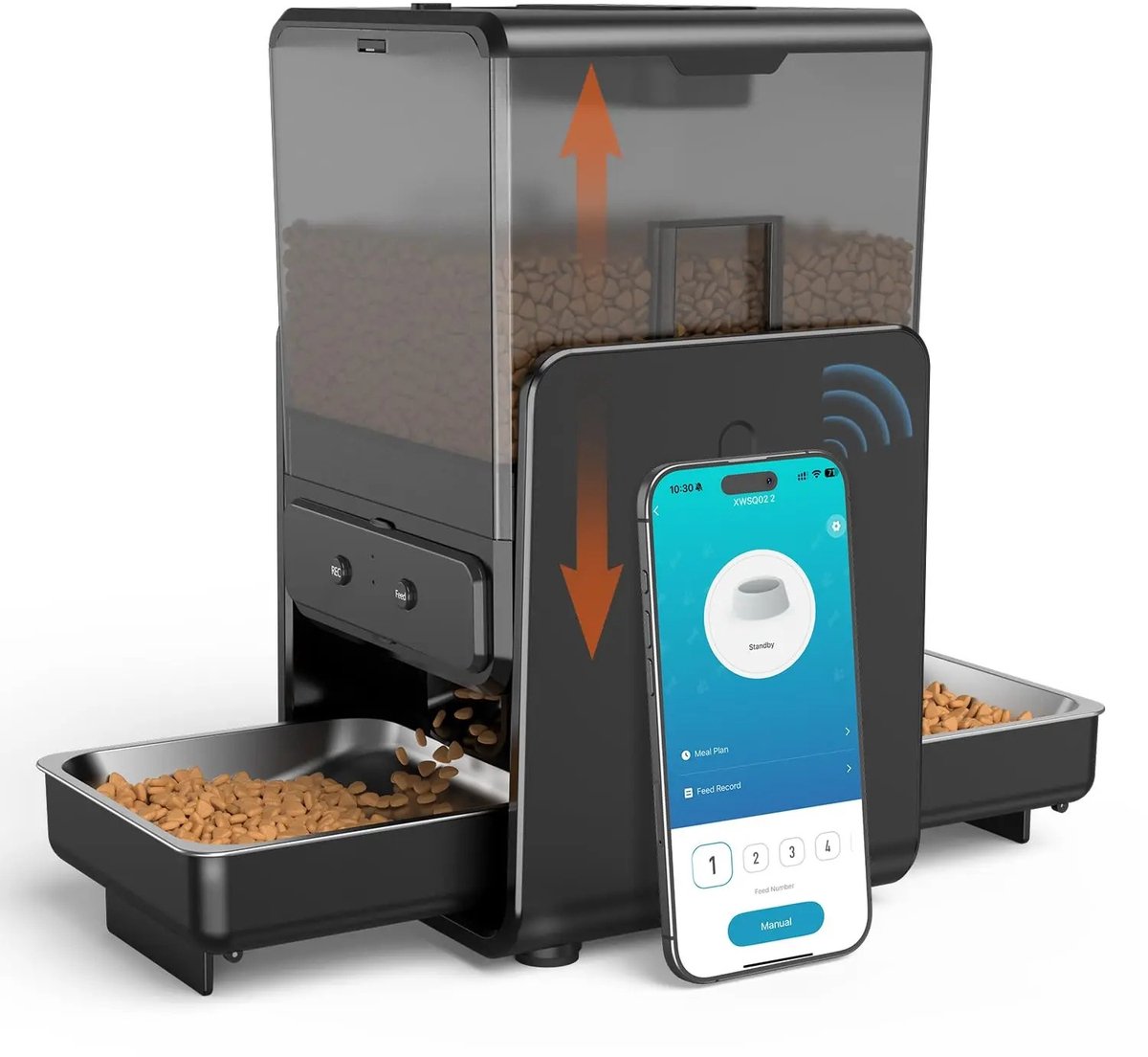 Mosh Stories Automatische Kattenvoerbak met Wifi – 5L Slimme Voerautomaat - Dual Feeder & Waterdispenser - Katten & Kleine Honden