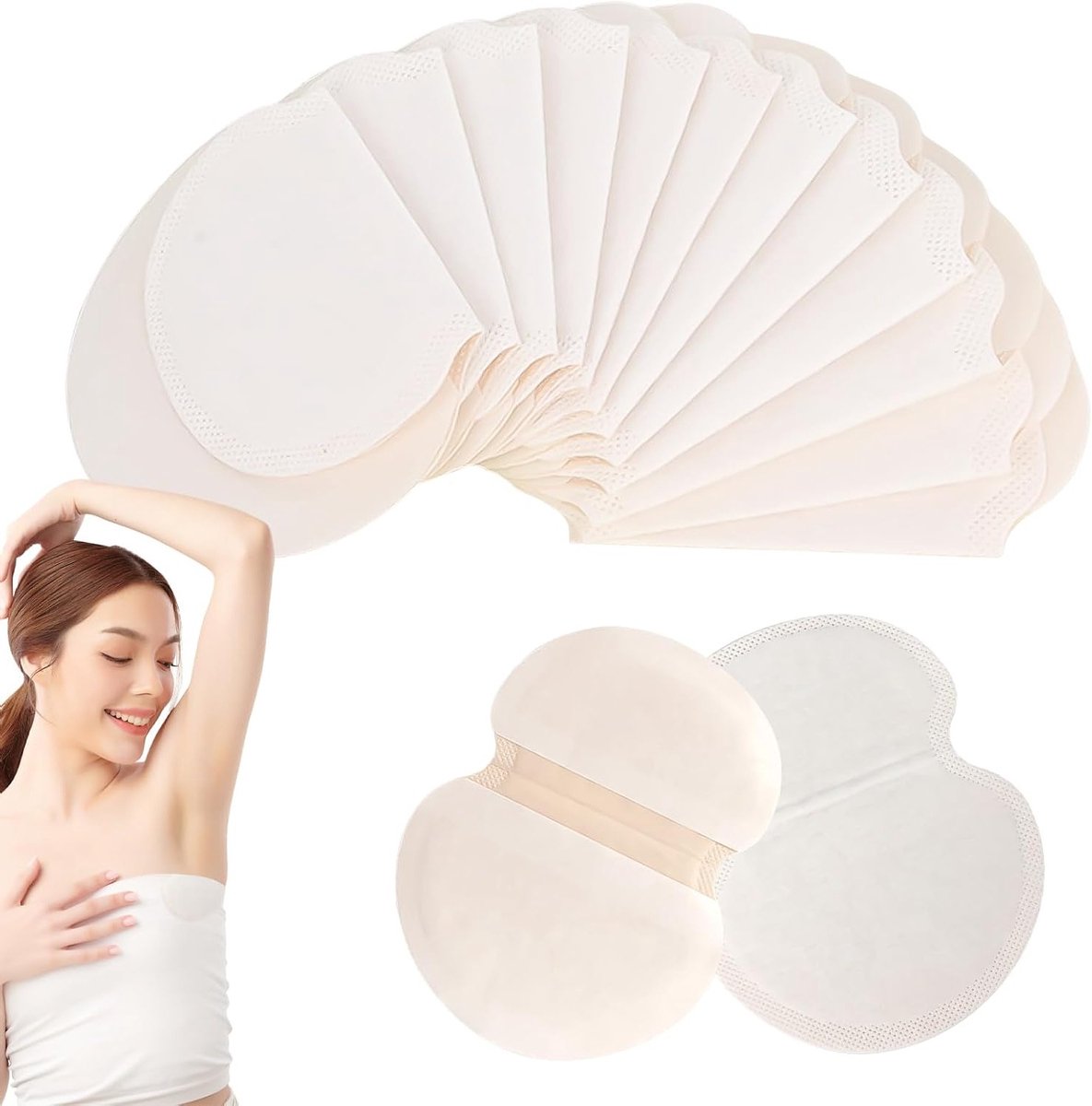 Zelfklevende onderarm pads voor mannen en vrouwen, geurloze anti-zweet pads, perfect voor het absorberen van zweetvlekken en het voorkomen van nare geuren