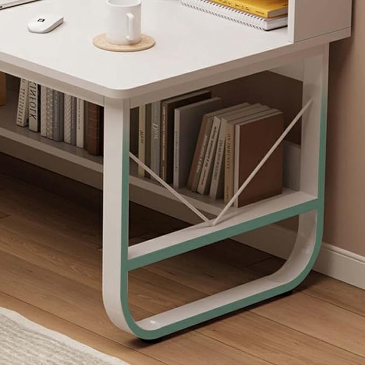 Computertisch mit Stauraum 103 cm Höhe – Moderner PC-Schreibtisch für Homeoffice, Gaming & Büro, kratzfeste & wasserabweisende Holzspanplatte, stabiler Stahlrahmen bis 100 kg