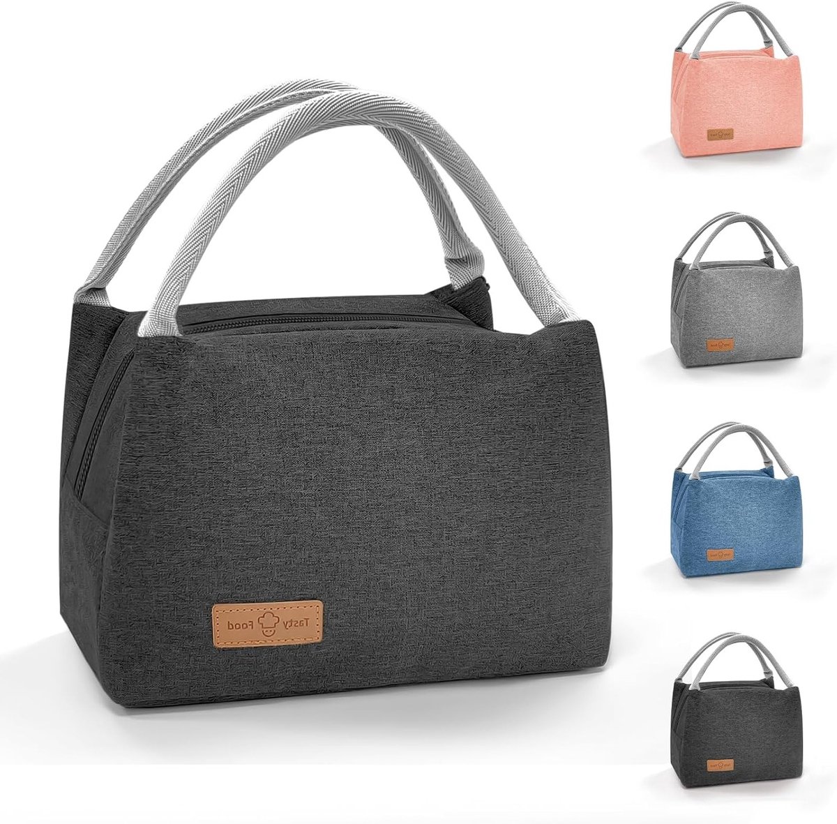 Isolerende en waterdichte lunchtas, koeltas voor mannen en vrouwen, ideaal voor onderweg en picknicks (Zwart, L)