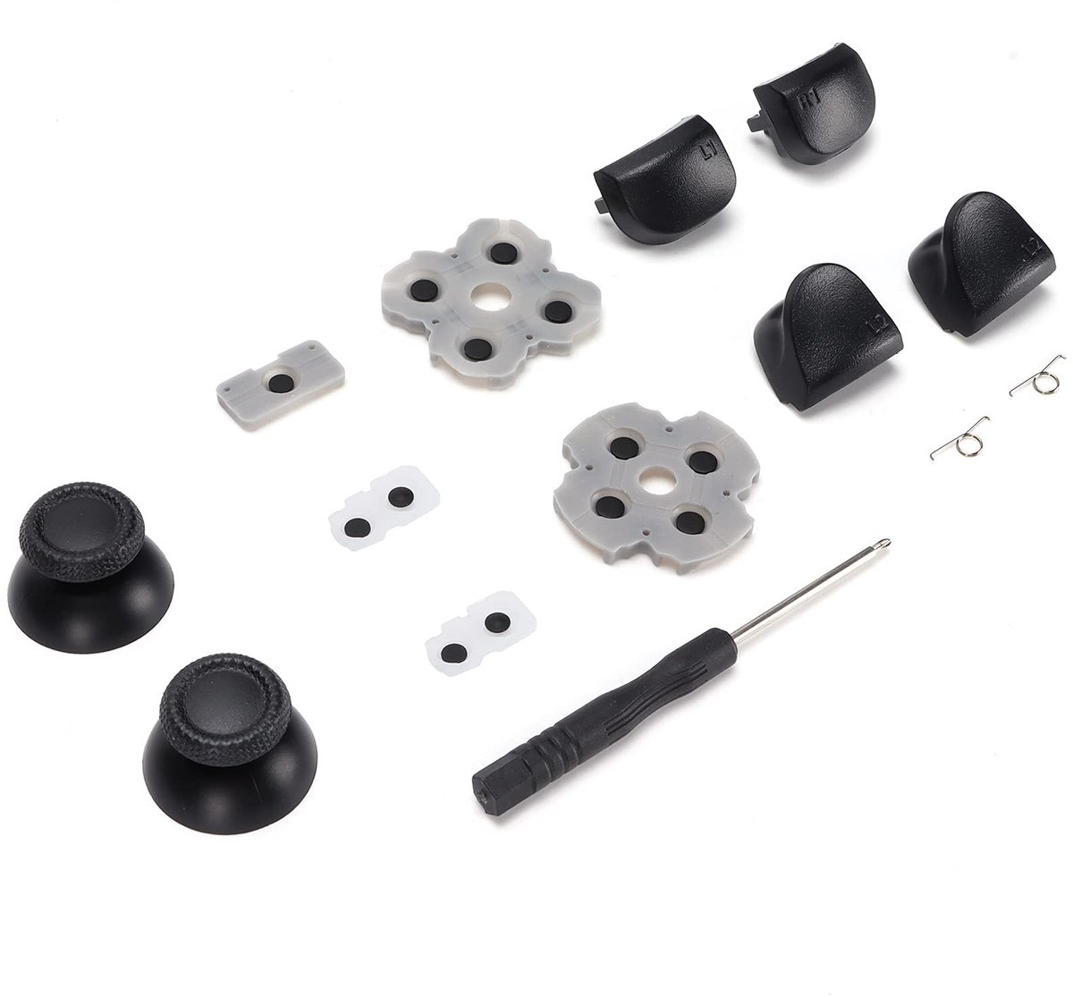 Dailygoods - Dailygoody - Controller-vervangingsset - Vervangende Knoppen - Inclusief Schroevendraaier - Rubberen Kussentjes - Voor Game Controllers