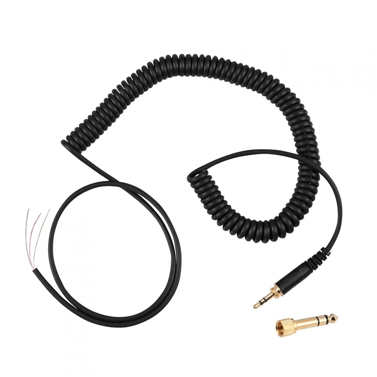Dailygoods - Opgerolde Koptelefoonkabel 1M met 3,5 mm en 6,5 mm Stekkers
