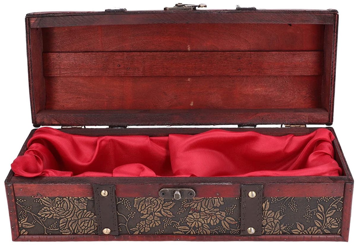 Dailygoods - Dailygoody - Vintage Houten Wijndoos - Retro-stijl Flessendoos - Elegante wijnopslag - 35,5L x 13,5B x 13H cm - Perfect voor geschenkverpakkingen - An...