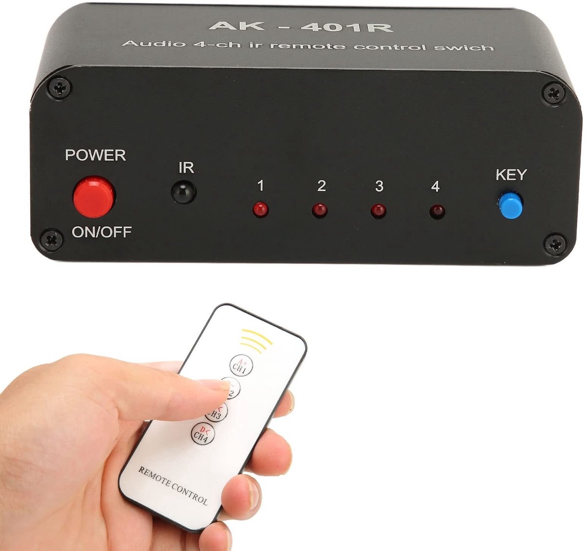 Dailygoods - Dailygoody - 4-weg-schakelaar - Multifunctionele Stereoschakelaar - Eenvoudig schakelen - Compact formaat - Signaalselectie - Geschikt voor meerd