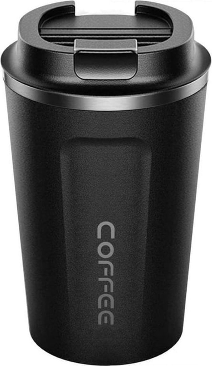 Premium RVS Koffiebeker To Go - Thermosbeker - Theebeker - 380ml - Zwart
