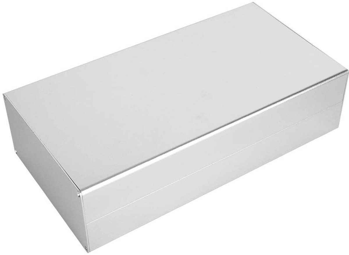 Dailygoods - Dailygoody - Elektronische behuizingskoffer - Aluminium behuizing - Warmteafvoer - 80 x 160 x 300 mm - Zand Zilver