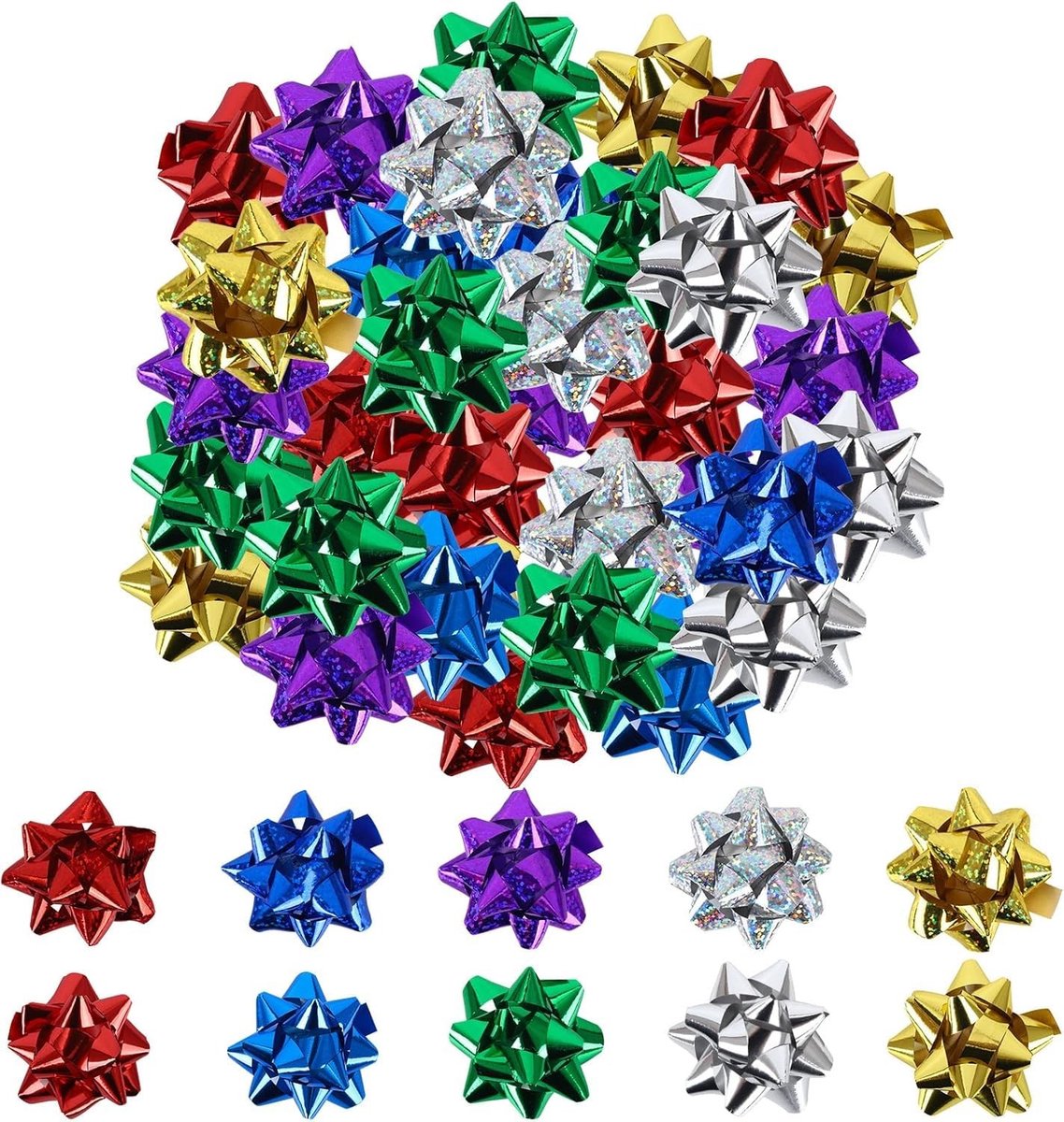 Dailygoods - Dailygoody - Geschenkstrikken - Kleurrijke Cadeau Strikken - Zelfklevend en Decoratief - 5 cm - Voor Feestjes en Evenementen - 60 Stuks - Creatie