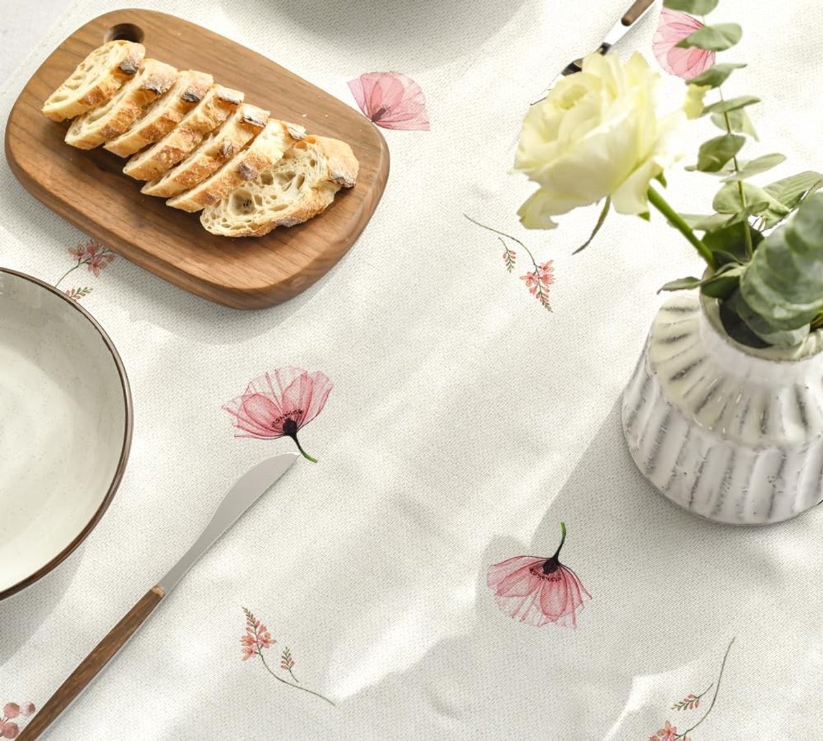 Dailygoody - Tafellinnen - Klaprozen - Unieke rustieke look - Roze - Decoratie - Ideaal voor binnen en buiten - 120 x 120 cm