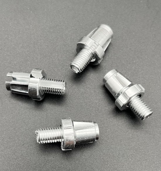 Dailygoody - Fietsremkabel-afstelmoer - Zilveren aluminium - Voor mountainbikes en racefietsen - 4 stuks - M7 afstelschroef voor fietsremgrepen — afbeelding 2