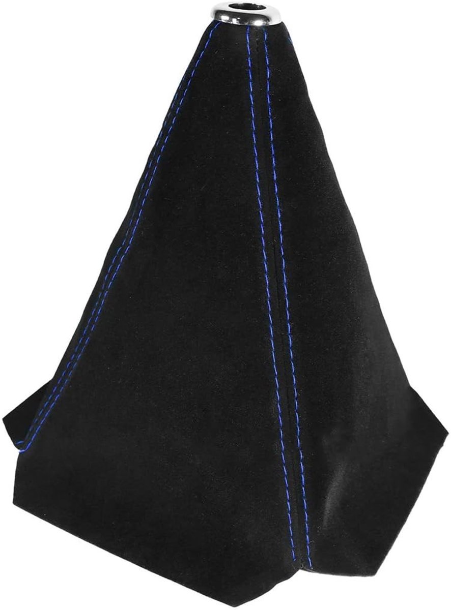 Dailygoody - Versnellingshendel Cover - Suède - Universeel - Auto Accessoire - Zwart+Blauw - Verhoog de uitstraling van je interieur - Perfect voor el
