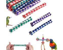 Vogelspeelgoed - 24 stuks - Papegaaienspeelgoed - vingerval - Vingervallen - Vogelkooi decoratie - Duurzaam en kauwbaar - Vogelkauwspeelgoed - Valkparkiet & Parkieten Speelgoed - Interactief Vogel Speelgoed - Vrolijk Foerageer Pakket - Plezier