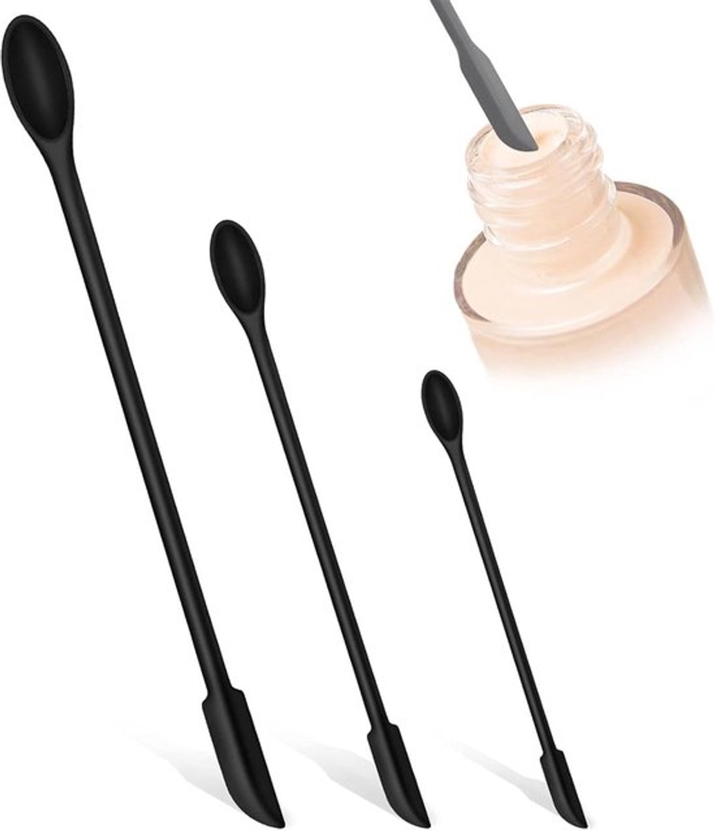 Siliconen spatelset - multifunctioneel - set van 3 - zwart - BPA-vrij