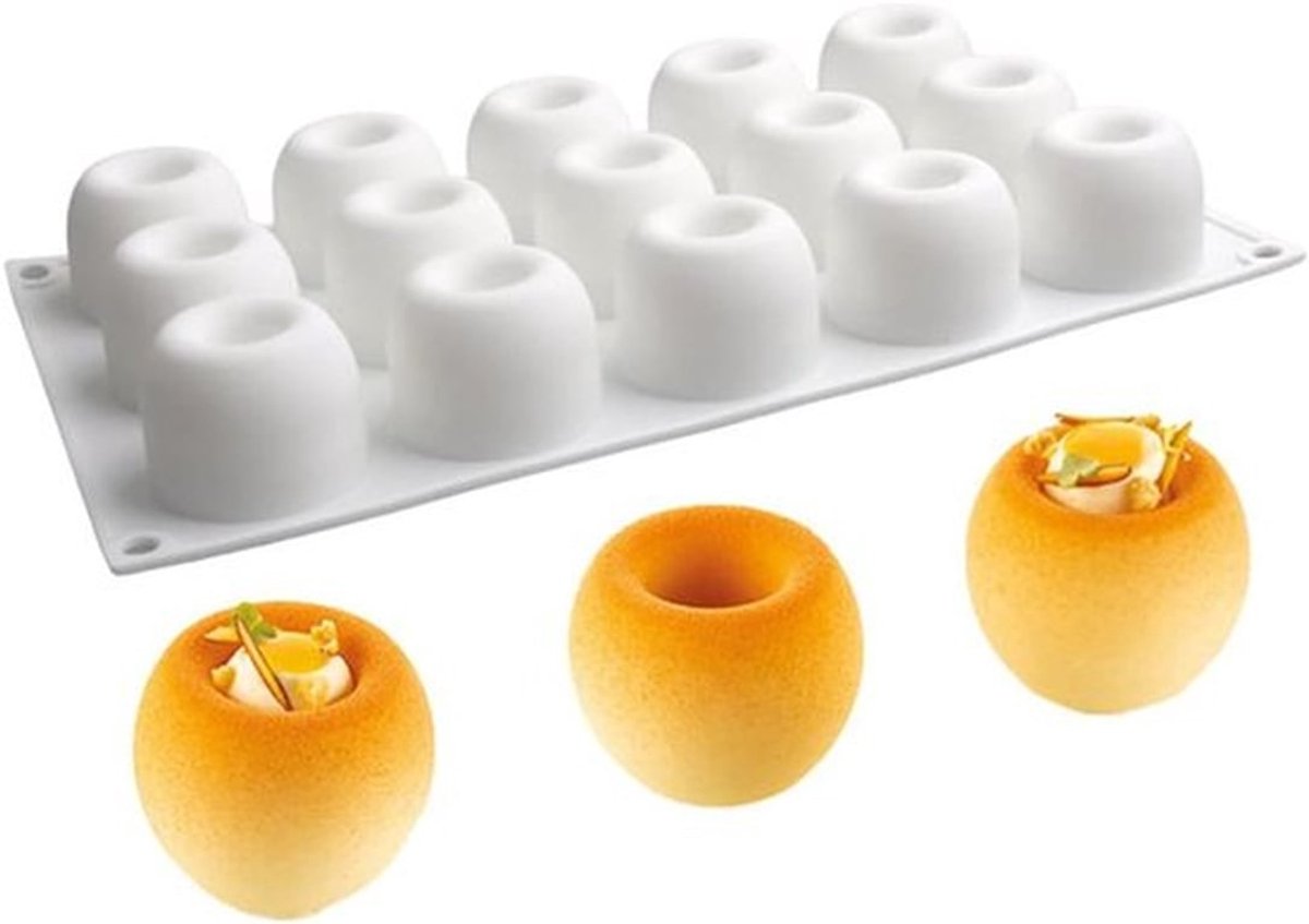 Siliconen Pudding Mok Cakevorm - 15 gaten - Geschikt voor Desserts