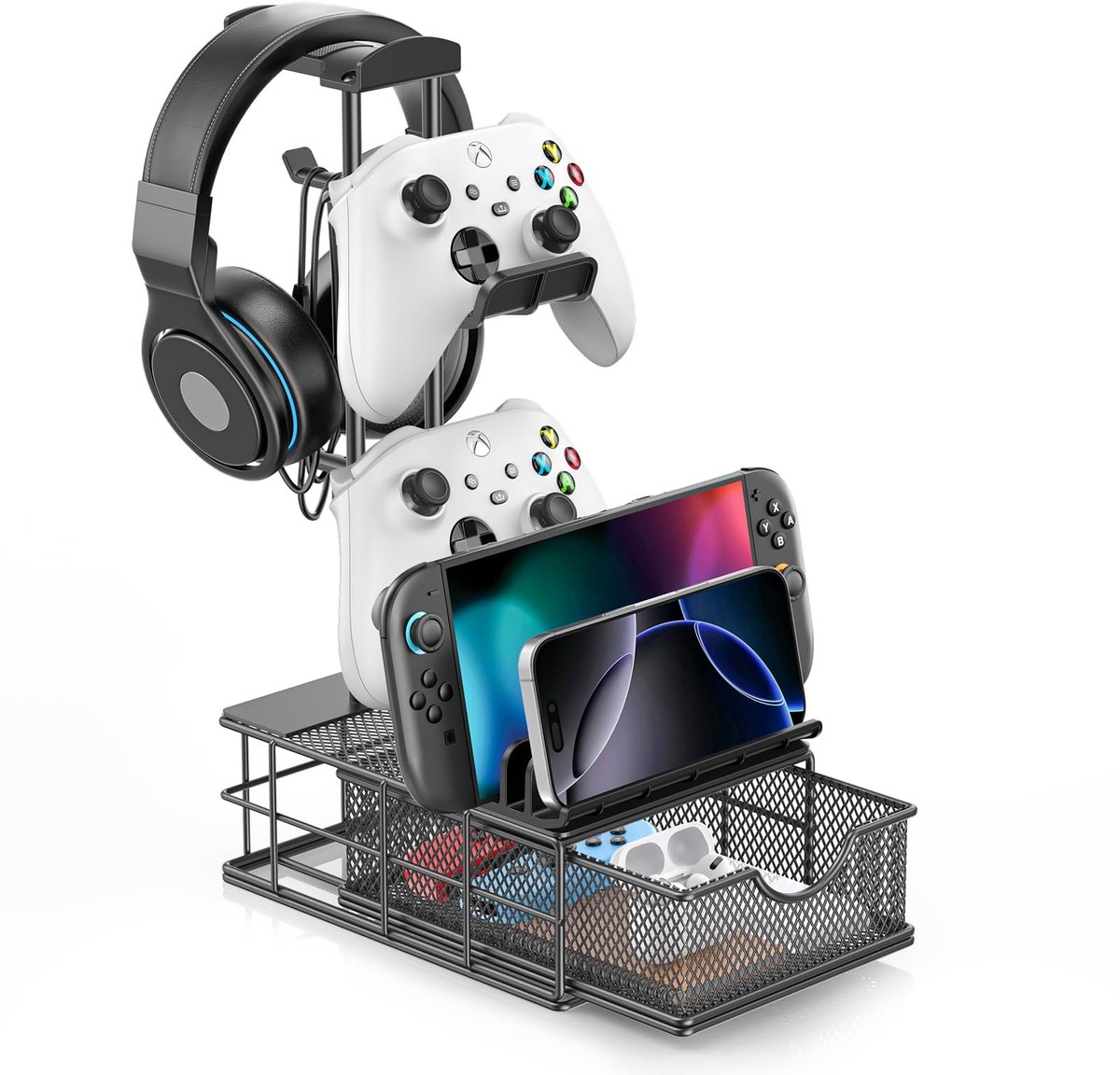 Dailygoody - Hoofdtelefoonstandaard - Gaming Accessoires - Aluminium Ondersteunende Bar - Kabelorganizer - Desk Stand - Universele Headset Houder - Ge.