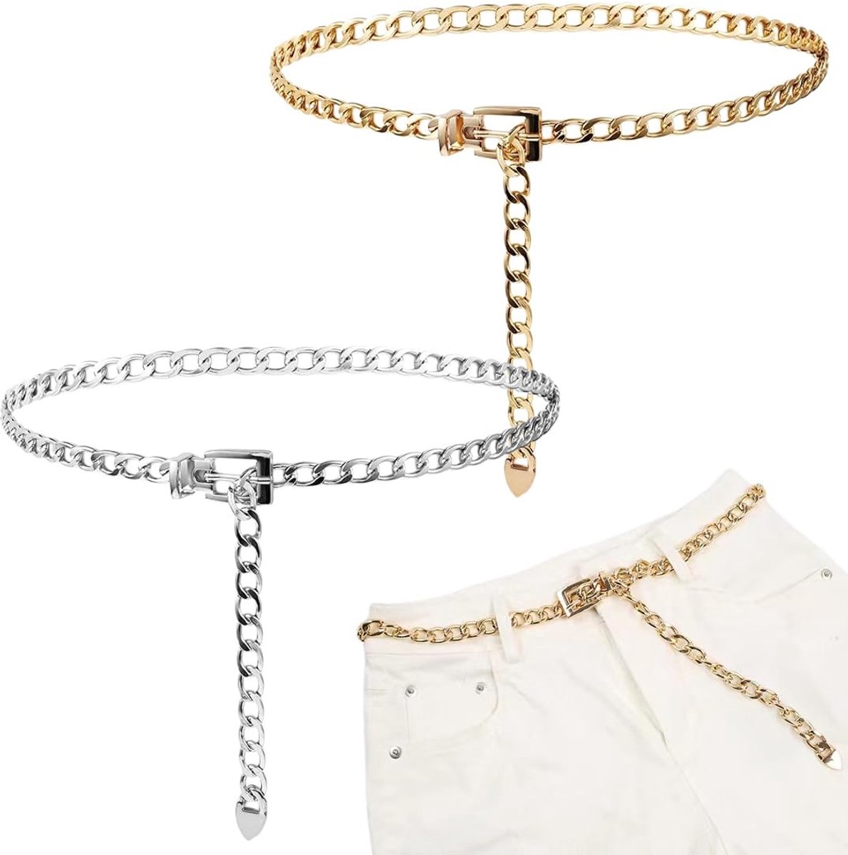 Dailygoody - Verstelbare tailleriem - Tailleketting voor dames - Elegant design - Goud of zilver - Draagcomfort - Geschikt voor jurken