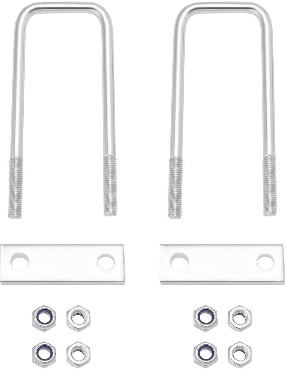Dailygoody - U-bouten - Gegalvaniseerd - 150 mm - M10 Moeren - Voor Auto Trailers - Industrieel Gebruik