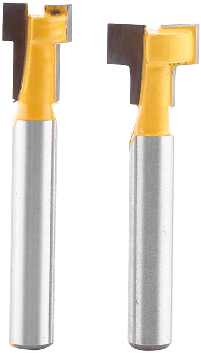 Dailygoods - Dailygoody - T-slot Cutter Router Bit - Houtbewerking - Duurzaam en robuust - 2 stuks - Spoilboard Verharding - Professionele kwaliteit - Geschikt...