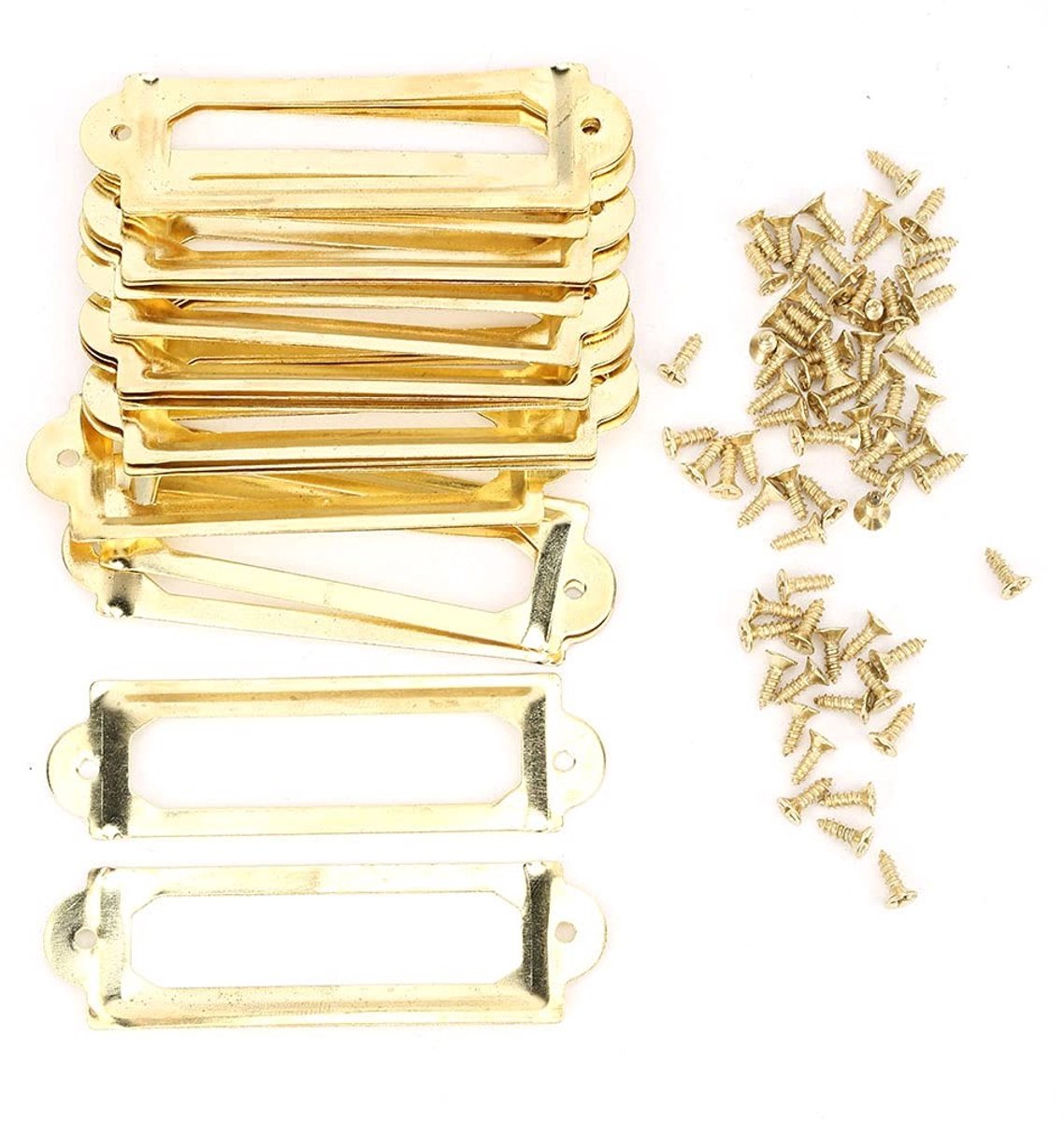 Dailygoods - Antieke Labelhouders voor Lade met Schroeven, 20 Stuks