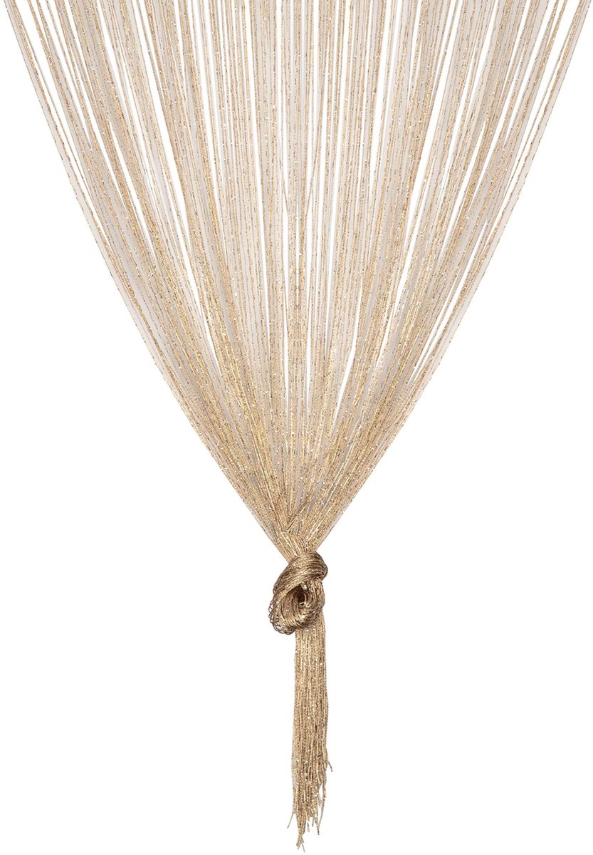 Dailygoods - Dailygoody - Goud Draadgordijn - Vliegengordijn - Lichtgewicht en aanpasbaar - 90x200 cm - Perfect voor privacy - Ideaal voor woonruimtes en deur