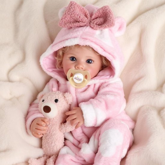 MKSS® Reborn Baby Pop - Silicone met Haar - Levensechte Babypoppen