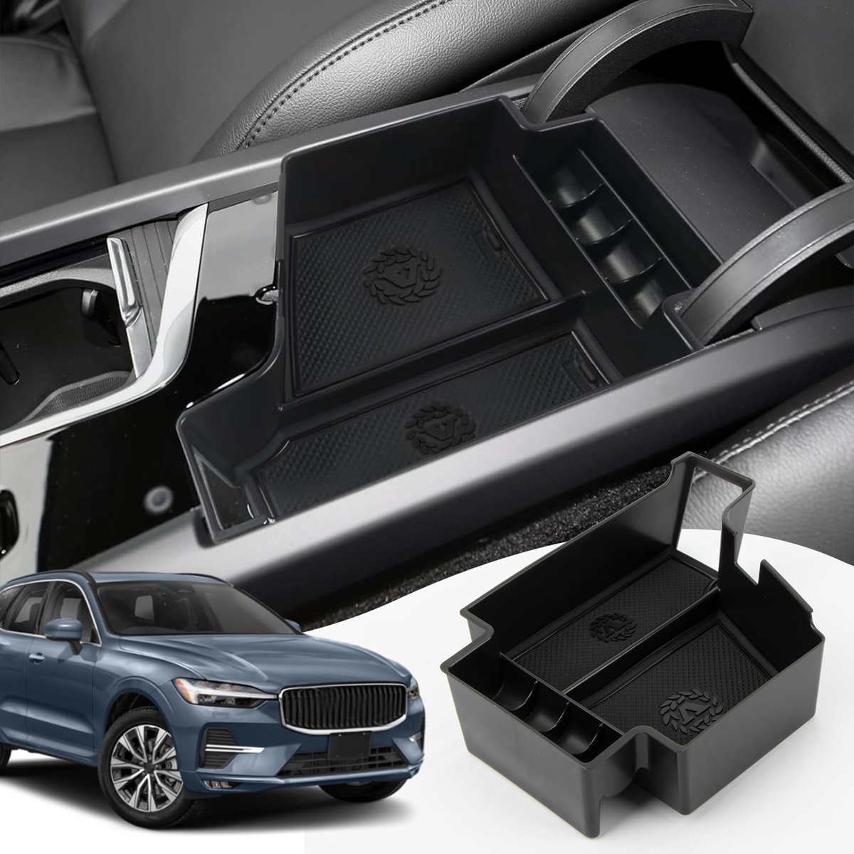 Dailygoody - Auto middenconsole - Armleuning organizer - Multifunctioneel opbergvak - Zwart - Interieuraccessoires - Geschikt voor XC60, XC90, V60, S6...
