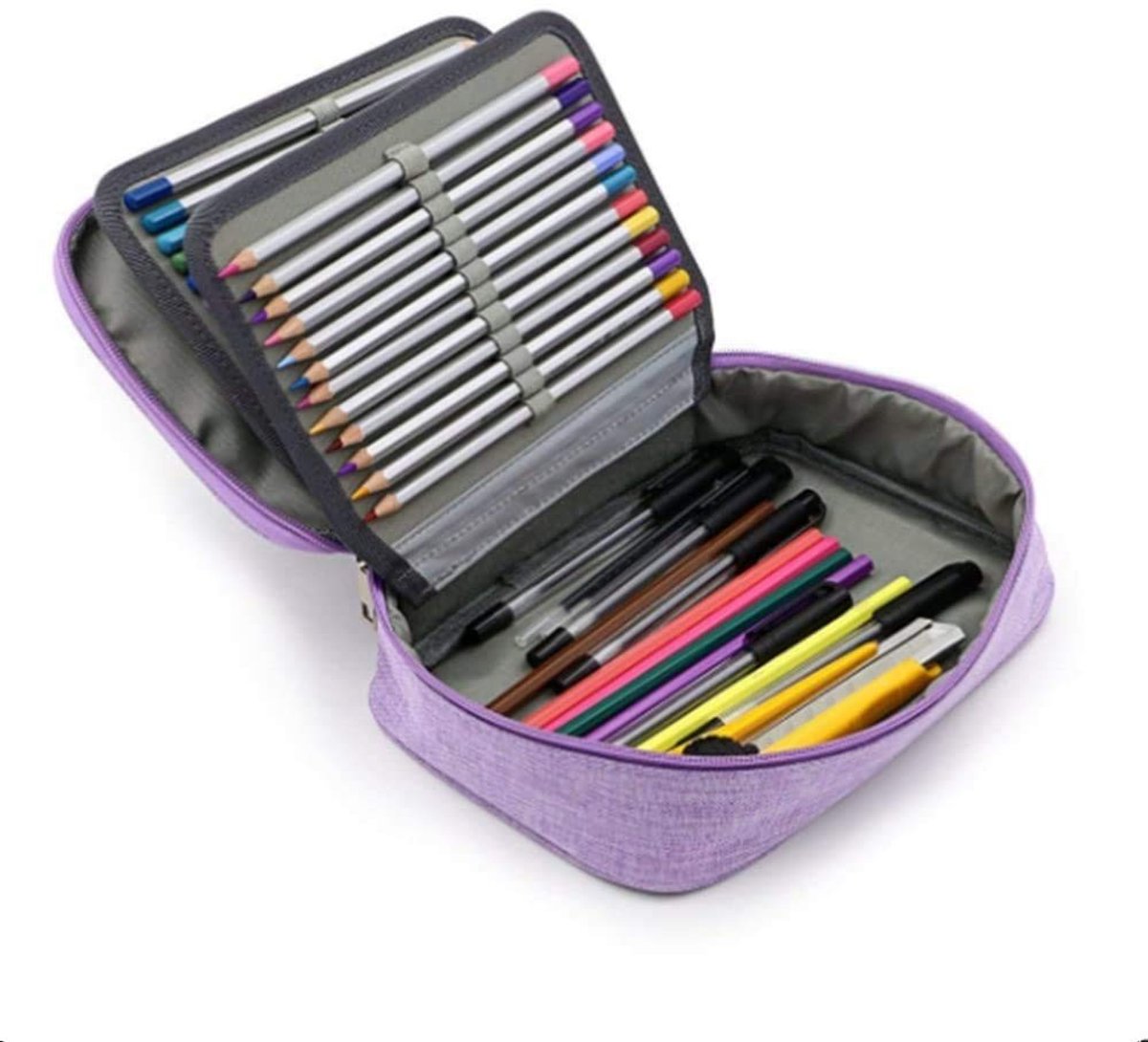 Dailygoody - OmGoods - Dailygoody - Pennenetui - Grote capaciteit - Draagbaar etui met handgreep - Eenvoudige stijl - Schoolbenodigdheden - Voor jongens en meisjes